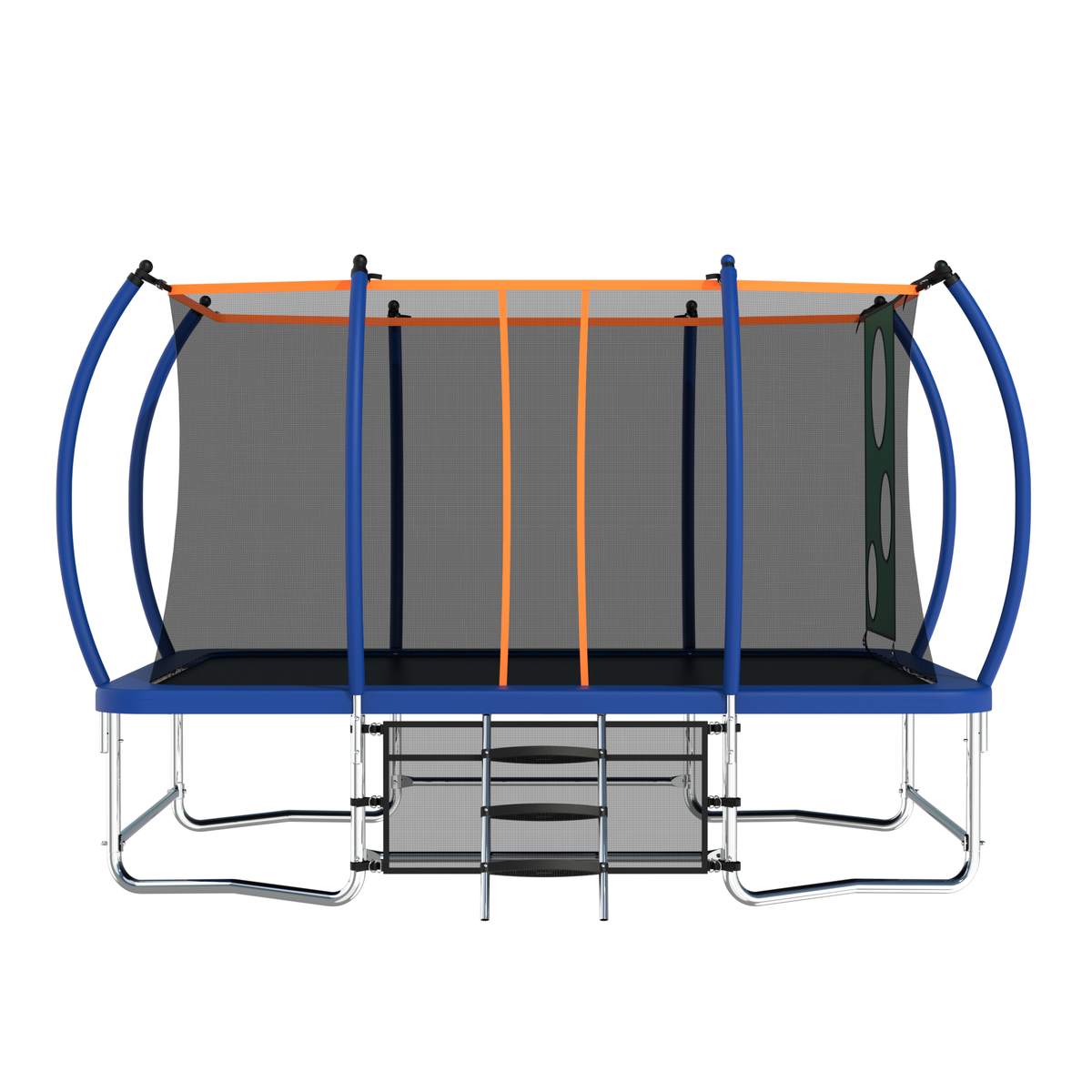 8X14Ft Outdoor Square Trampolines For Kids Adults Long Rectangular Tumbling Trampoline Blue Metal
