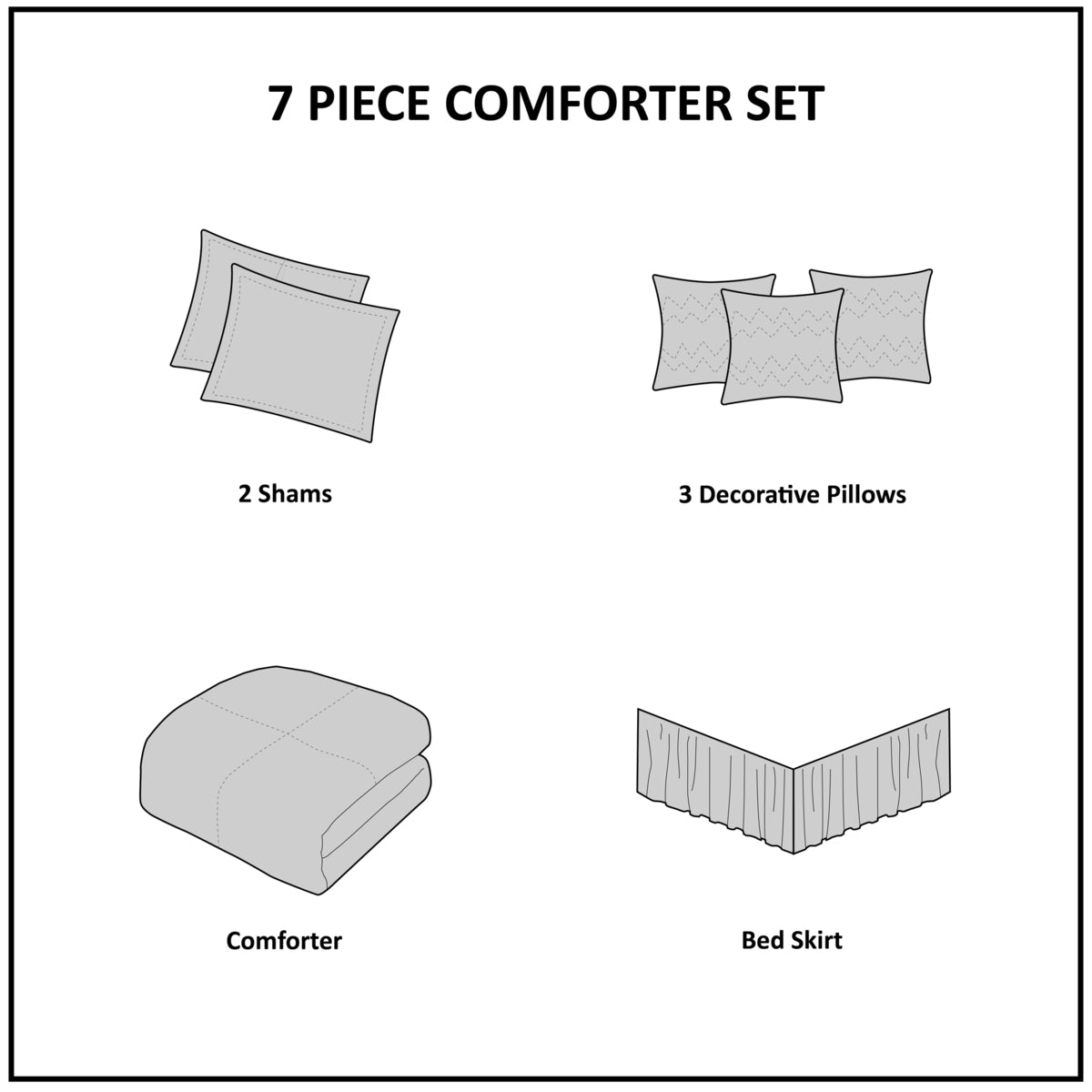 7 Piece Printed Seersucker Comforter Set Grey Cal King California King Grey Polyester