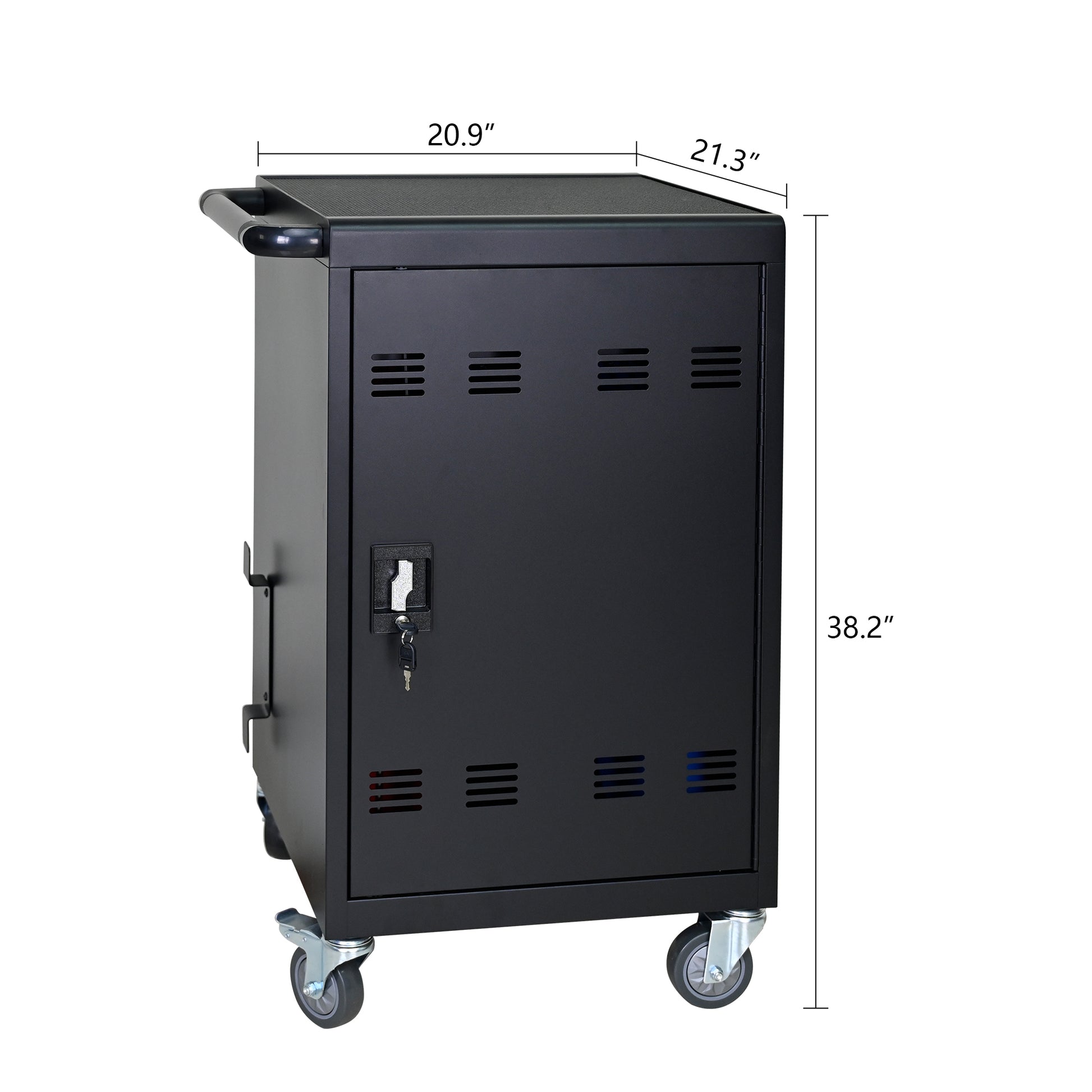 Tablet Laptop 32 Bit Plastic Device Basket Device For Mobile Charging Trolley Includes Cable Management Dividers, Cable Clips, Storage Compartment, And Removable Doors Black Matt Black Steel Metal