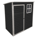 5X3Ft Resin Outdoor Storage Shed Kit Perfect To Store Patio Furniture,Black Black Plastic