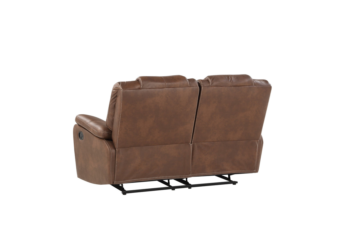 Katrine 3 Piece Living Room Set Brown Dark Brown Fabric