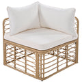 7 Pieces Outdoor Patio Furniture, All Weather Rattan Sectional Sofa Set With Thick Cushions And Pillows, Freely Combined Conversation Sets For Garden, Backyard, Balcony, Beige Yes Complete Patio Set Beige Seats 6 Garden & Outdoor Complete Patio Sets Foam