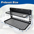 2 Tier Tailgate Table Rear Foldable Storage Cargo Rack Outdoor Camping Desk For 2007 2022 Jeep Wrangler Jk&Jl 4 Door Not Fit Jk Models With Stock Subwoofer Black Steel