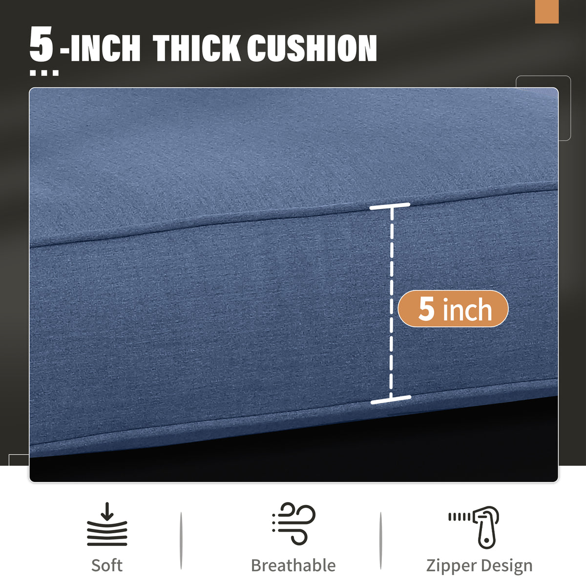 Aluminum Outdoor 2 Pcs Sofa Patio Couch, All Weather Metal Outdoor Couch With 5" Thick And Soft Cushion Blue Blue Aluminium
