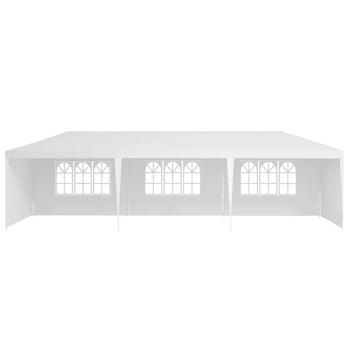 10X30' Outdoor Garden Gazebo Wedding Party Tent Canopy Marquee With 5 Removable Sidewalls White Metal