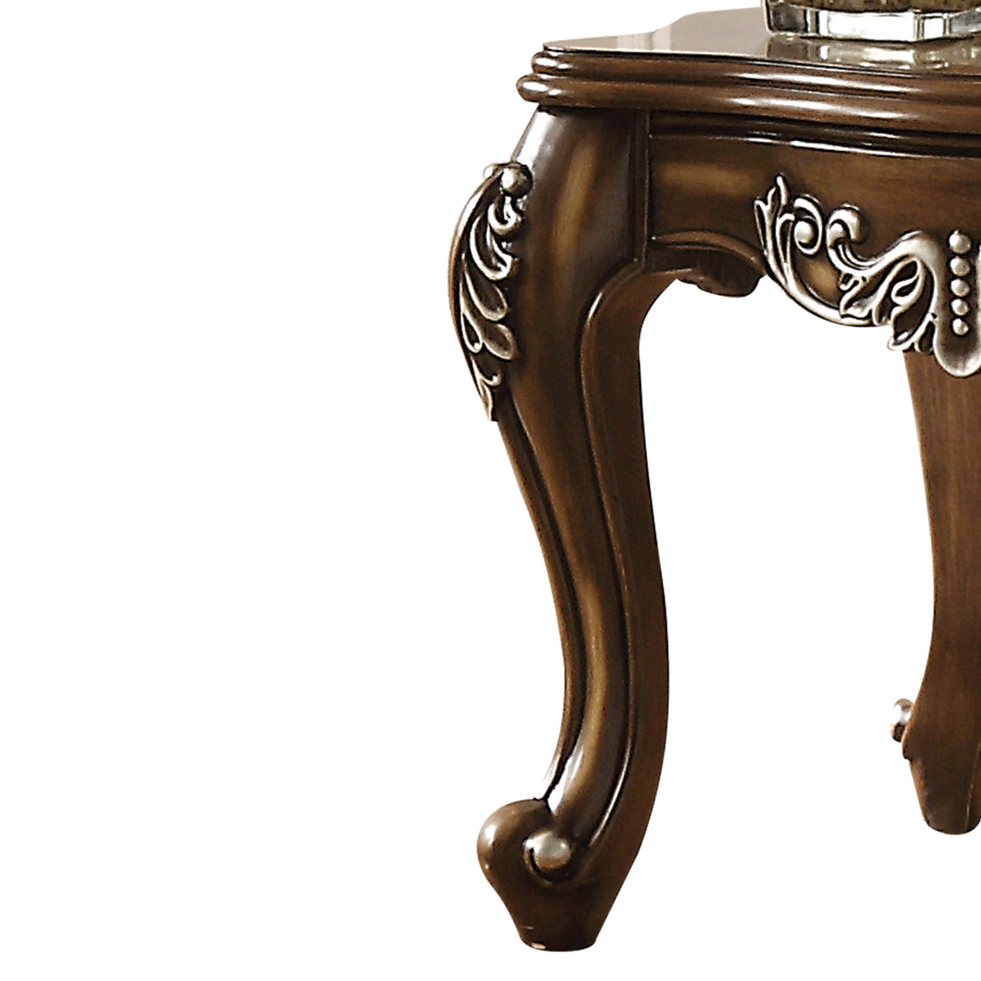Antique Oak End Table With Queen Anne Legs Oak Primary Living Space Square Solid Wood Mdf