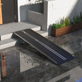 Homcom Wheelchair Ramp, 8Ft Foldable Threshold Ramp, Aluminum Handicap Ramp With Non Slip Surface, Transition Plates Above And Below For Home, Doorways, Steps, 600Lbs Capacity Black Aluminum