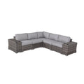 7 Piece Rattan Sectional Sofa Set With Cushions Fully Assembled Grey Mix Wicker