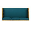 Claremont 3 Seater Daybed With Rattan Arms Teak Cushion Teak Wood Fabric Rattan
