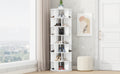 23.6'' Rotating Shoe Rack Tower, 7 Tier Spinning Shoe Shelf With 5 Grids Per Layer, Display Rack, 360 Revolving Shoe Carousel Closet Organizer For Entryway, Living Room, White 7 White Primary Living Space Particle Board