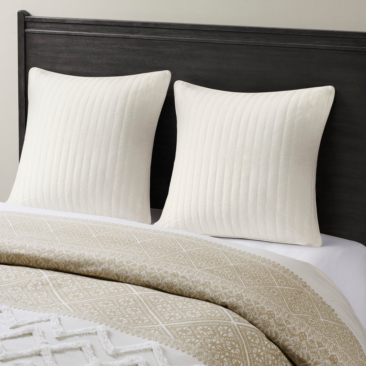 Cotton Quilted Euro Sham White Euro Sham White Cotton