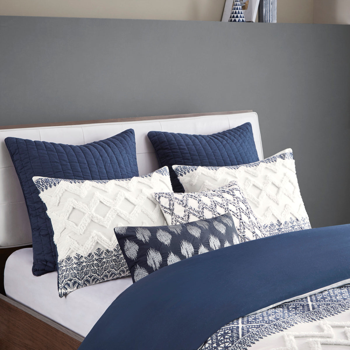 Cotton Quilted Euro Sham Navy Euro Sham Navy Cotton