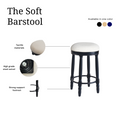 Bar Stools Set Of 2 Black Color, 360 Degree Swivel, Accent Wooden Swivel Seat Counter Height Bar Stool,White Cushion Seat, Barstool Perfect For Dining And Living Room Height 26