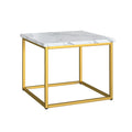 Marb White End Table White Solid Wood