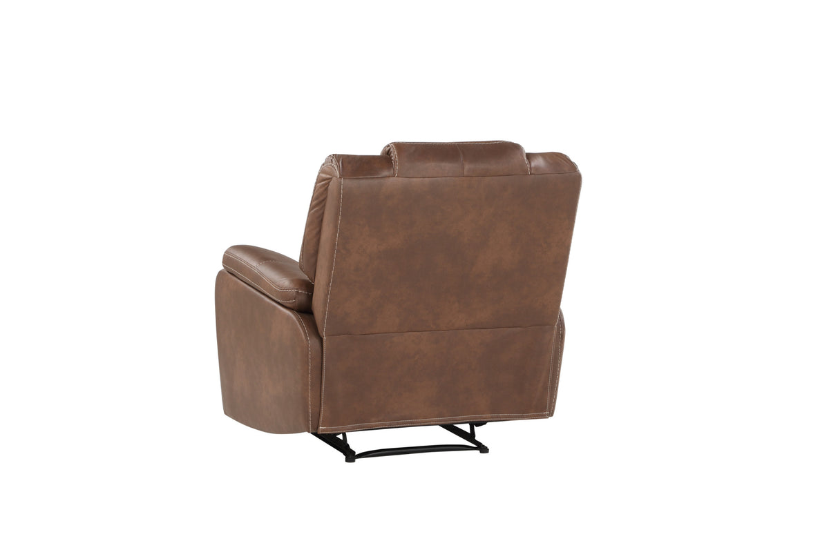 Katrine 3 Piece Living Room Set Brown Dark Brown Fabric