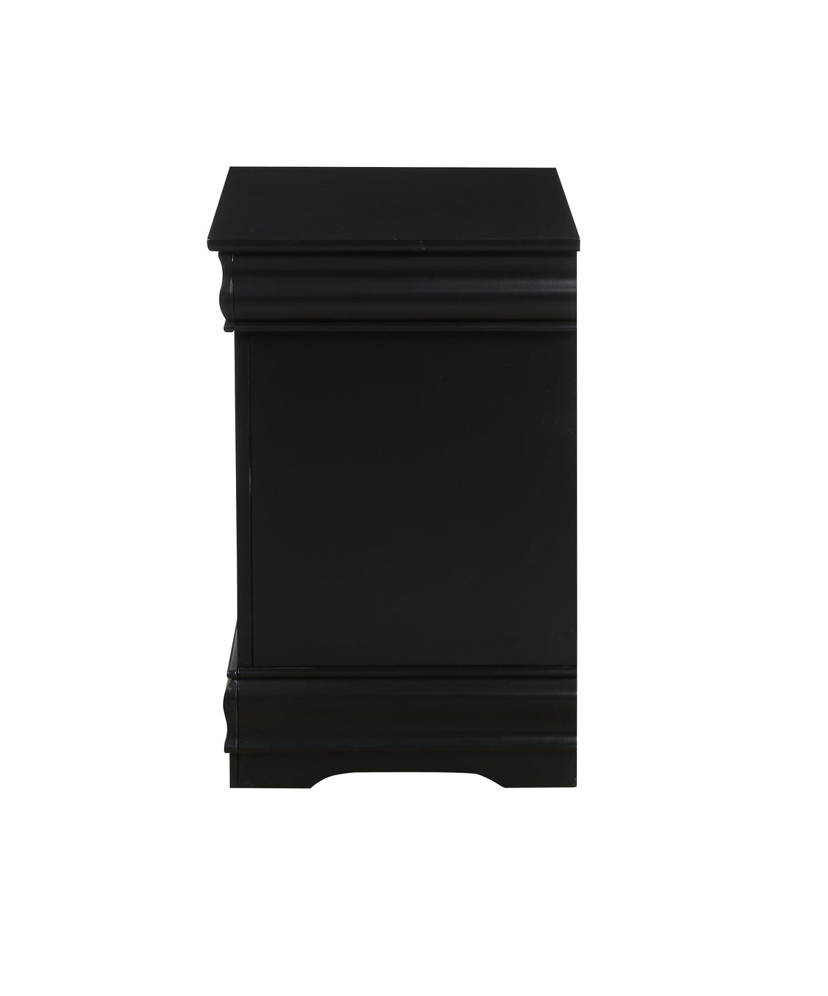 Louis Philippe Black Finish Nightstand Black Synthetic Wood