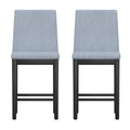 Quaint Gray Gathering Height Stool, Set Of 2 Gray Foam Solid Wood