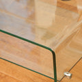 Ramona Glass Coffee Table W Shelf Clear Tempered Glass