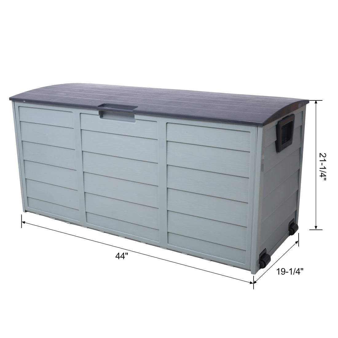 All Weather Uv Pool Deck Box Storage Shed Bin Backyard Patio Outdoor W Wheel,75 Gallon Resin Deck Box Organization And Storage For Patio Furniture Outdoor Cushions,Garden Tools And Pool Toys Gray Plastic
