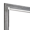 Contemporary Square Shape Bedroom Mirror With Wood Grain Texture, Gray Gray Mdf Glass