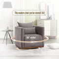 Coolmore Swivel Barrel Chair, Comfy Round Accent Sofa Chair For Living Room, 360 Degree Swivel Barrel Club Chair, Leisure Arm Chair For Nursery, Hotel, Bedroom, Office, Lounge Dark Gray Chenille Dark Gray Primary Living Space Foam Chenille