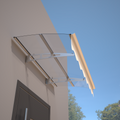 Da5934C Series Door Window Awning Canopy Made Of 0.137Inch Thick Crystal Solid Polycarbonate Sheet And Aluminum Alloy With Valance In Size Of 59