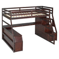 Full Size Loft Bed With 7 Drawers 2 Shelves And Desk Espresso Full Espresso Plywood