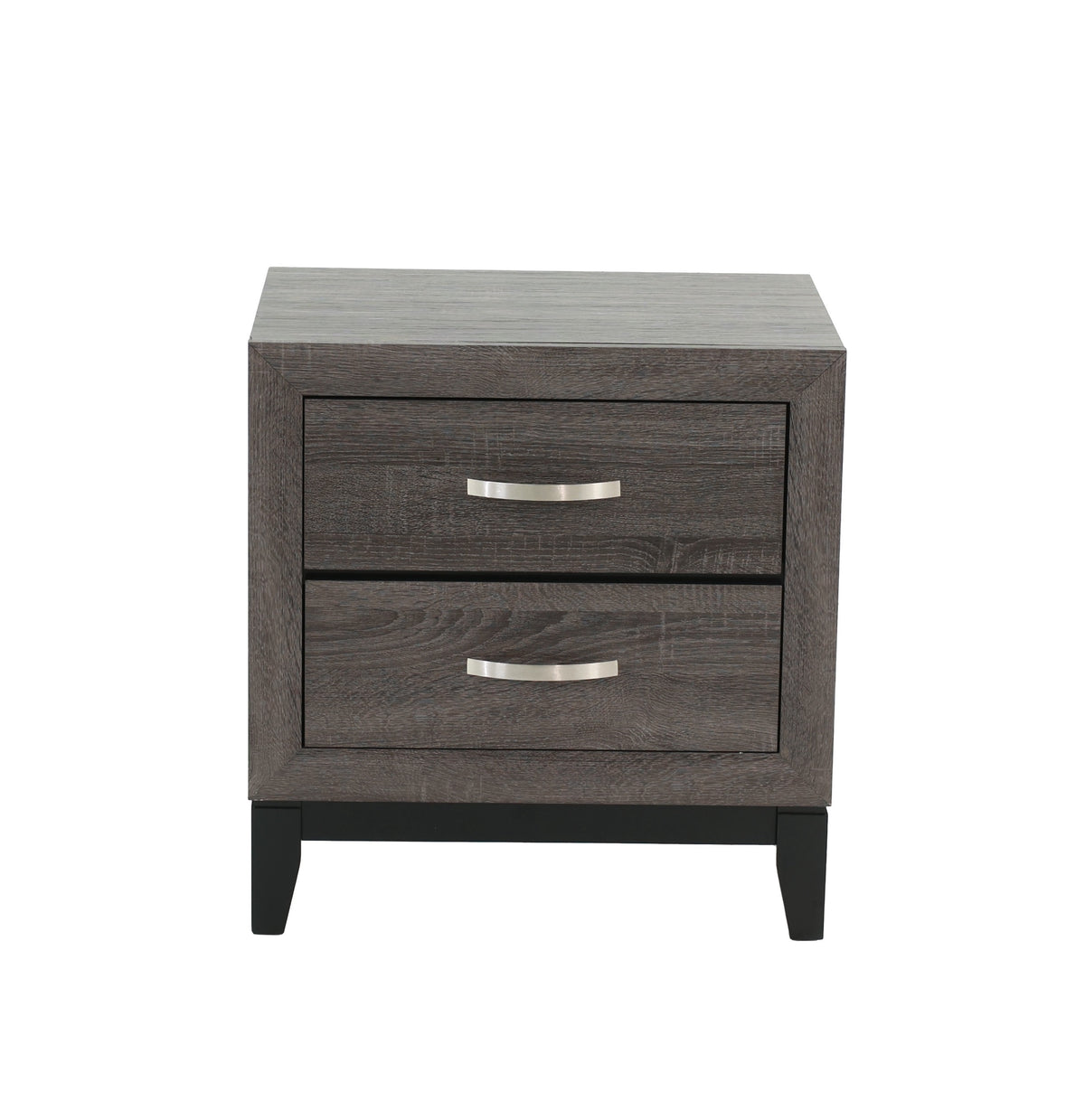 Bedroom Furniture Rustic Grey Oak Simple 1Pc Nightstand 2 Drawers Bed Side Table Solidwood Gray 2 Drawers Bedroom Bedside Cabinet Modern,Transitional Pine Drawers Particle Board Mdf,Solid Wood