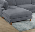 Living Room Furniture 1Pc Cocktail Ottoman Dark Gray Corduroy Cushion Extra Large Ottoman Wood Legs Dark Gray Primary Living Space Grey Contemporary,Modern Square Corduroy