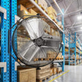 18 Inch Industrial Wall Mount 3 Speed Commercial Ventilation Metal Fan For Warehouse, Greenhouse, Workshop, Patio, Factory And Basement Black Black Metal