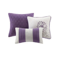 Printed Cotton Sateen Comforter Set Taupe Grey Purple Queen Queen Purple Cotton
