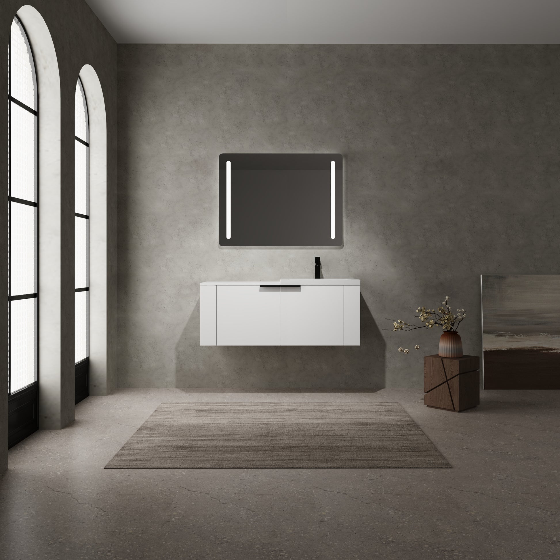 48 "Bathroom Vanity Sink Combo For Big Space,Modern Bathroom Cabinet Cabinet Combination, Bathroom Sink Cabinet Set, White Ameican White Oak Bathroom American Design Engineered Wood