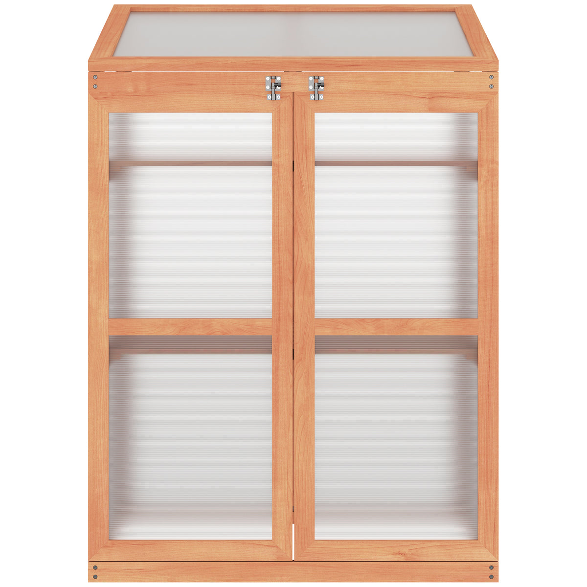 Outsunny Wooden Cold Frame Small Mini Greenhouse Cabinet For Outdoor And Indoor, 30" L X 24" W X 44" H, Natural Natural Wood Wood