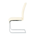 Modern Pu Dining Chair Living Room Chair Upholstered Chair, Electroplated Metal Legs Design, Kitchen, Living Room, Bedroom, Dining Room Side Chair Set Of 2 Light Yellow Metal