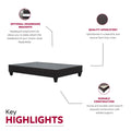 Modern Dark Grey Upholstered Platform Bed Frame, Full Box Spring Not Required Full Dark Grey Wood Bedroom Contemporary,Modern Bed Frame Fabric Plywood