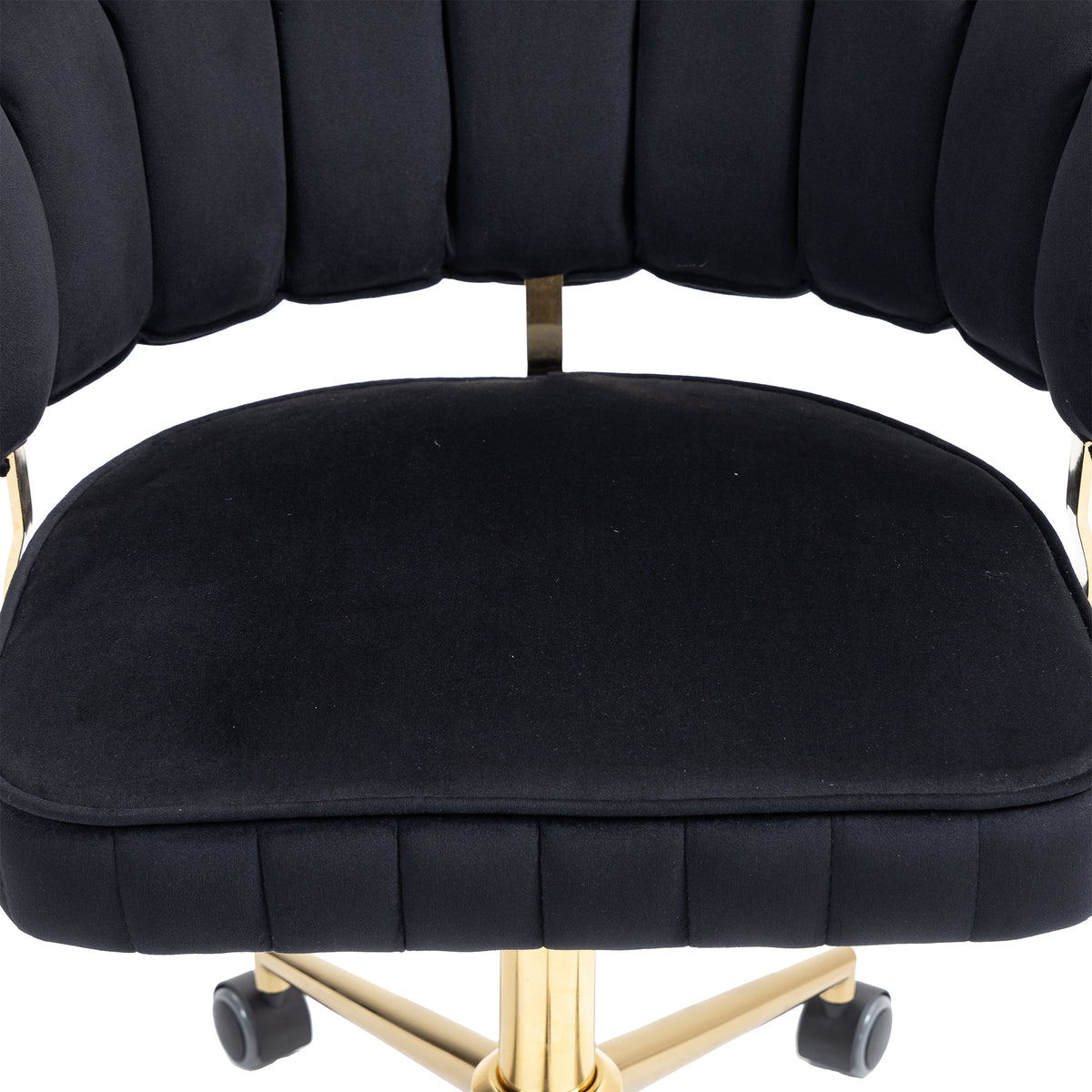 Coolmore Velvet Home Office Desk Chair, Modern Cute Computer Chair, Wheels Swivel Height Adjustable Swivel Task Chair For Home Office Black Velvet Black Primary Living Space Foam Velvet