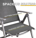 Patio Folding Chairs Set Of 2, Aluminium Frame Outdoor Reclining Patio Chairs For Garden Camping Poolside Beach Deck, Adjustable High Back Lawn Chairs With Textilene Fabric Seat, Dark Gray Dark Gray Aluminium