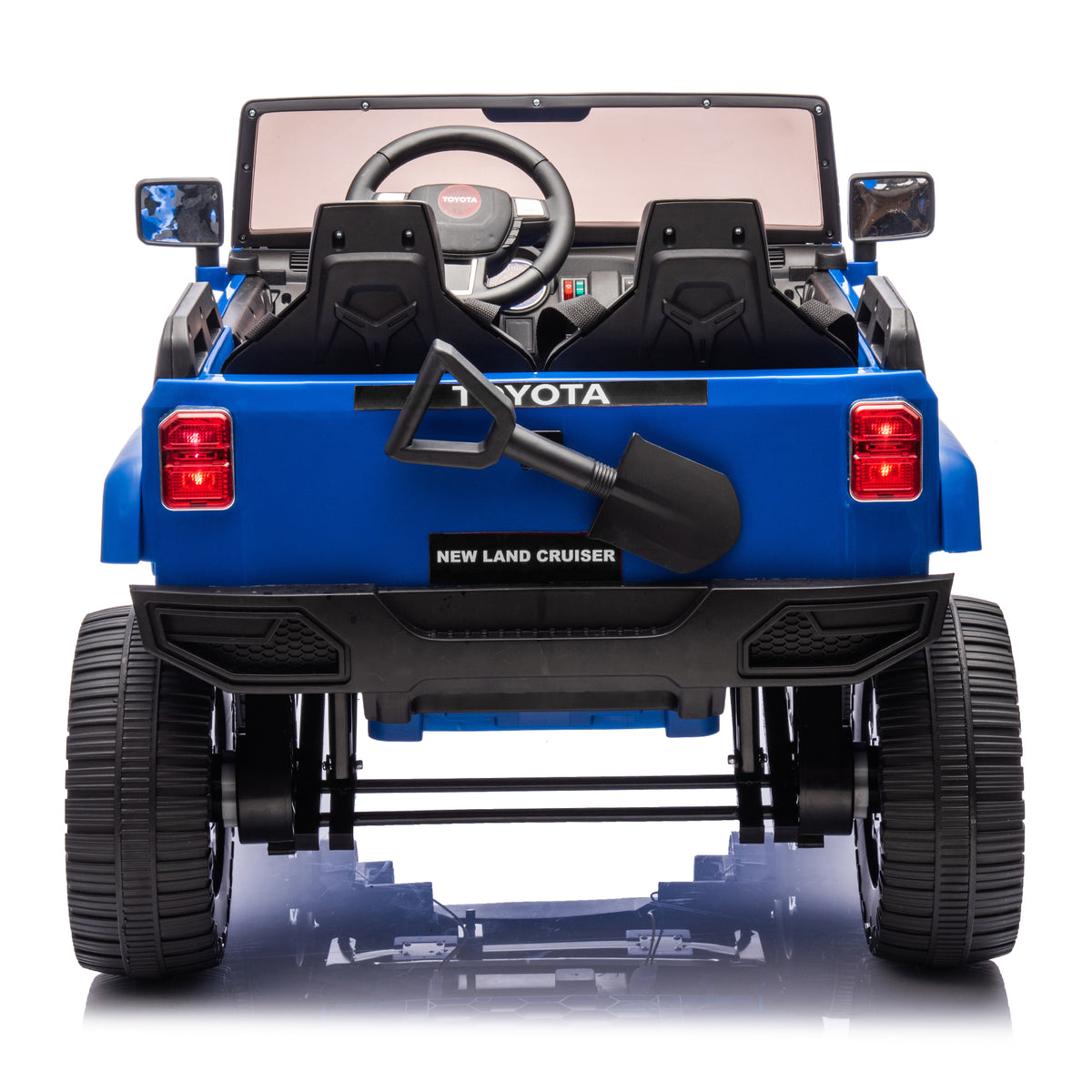 24V Two Seater Kids Ride On Car W Parents Remote Control, Licensed Toyota Lc250,220W Motors,With Shovel,Three Point Seat Belt,Slow Start,Speed Adjustment,Bluetooth,Music For Kids Aged 3 . Blue 100 149 Lbs Polypropylene