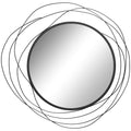 Homcom Metal Wall Art Modern Mirror Decor Home Hanging Wall Sculptures For Living Room Bedroom Dining Room, Black Black Mdf Glass