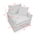 Chenille Fabric Comfy Deep Single Seat Sofa Upholstered Reading Armchair Living Room Gray Wood Foam Chenille 1 Seat