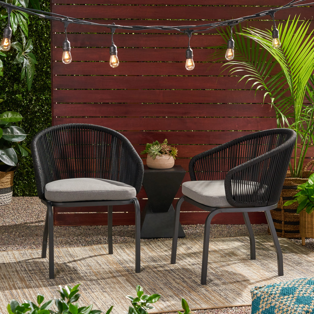 Candlewood Chair Black Woven Rope