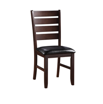 Urbana Black Synthetic Leather & Cherry Finish Side Chair Set Of 2 Cherry Synthetic Wood