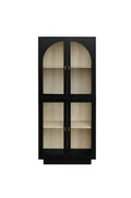 Storage Cabinet With Acrylic Door For Living Room, Dining Room, Study Black Particle Board