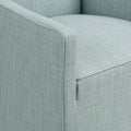 Skirted Dining Arm Chair With Casters Blue Wood