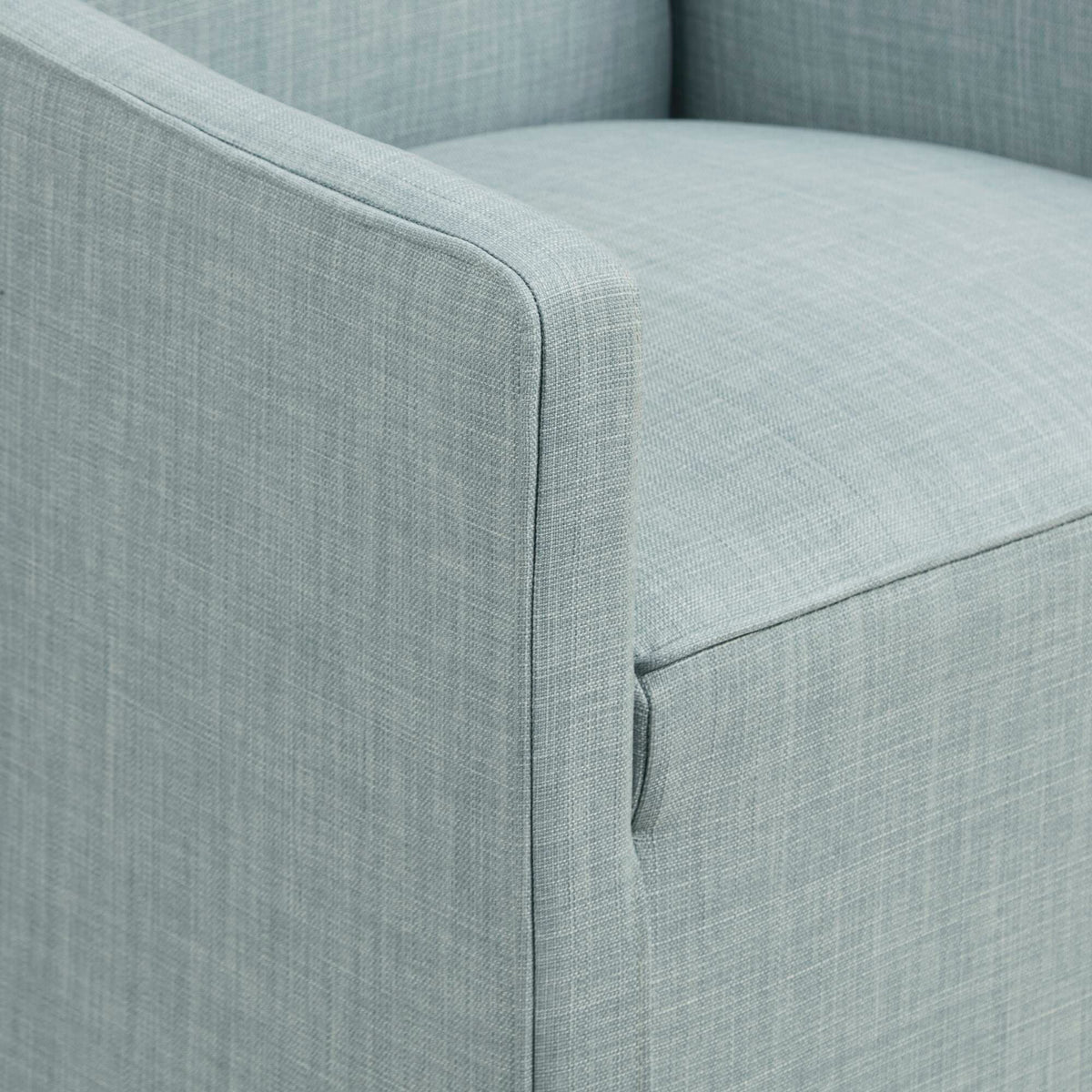 Skirted Dining Arm Chair With Casters Blue Wood