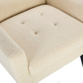 Modern Soft Teddy Material Ergonomics Accent Chair Living Room Chair Bedroom Chair Home Chair With Black Legs For Indoor Home White Teddy Fabric White Foam Upholstered