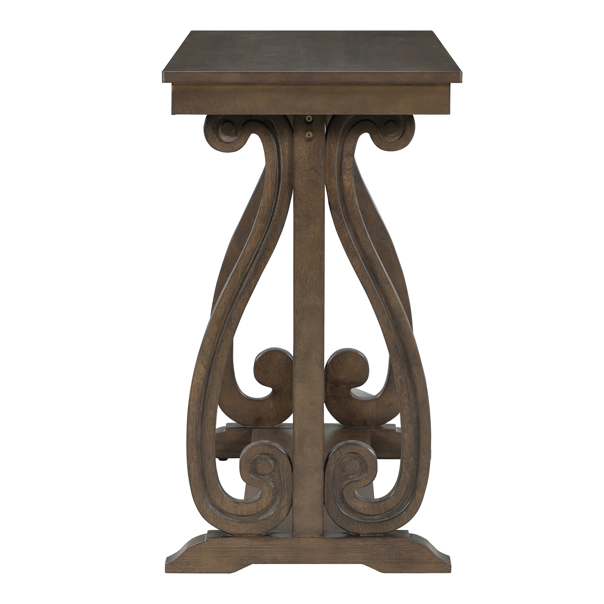 48 Inch Rustic Vintage Console Tablefarmhouse Style Entryway Table With Open Shelf And Sturdy Construction For Entryway And Living Room Walnut Walnut Distressed Finish Primary Living Space Antique,Rustic,Vintage Open Storage Console Tables Brushed