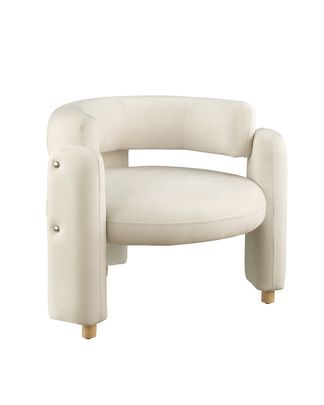 Accent Chair White Fabric