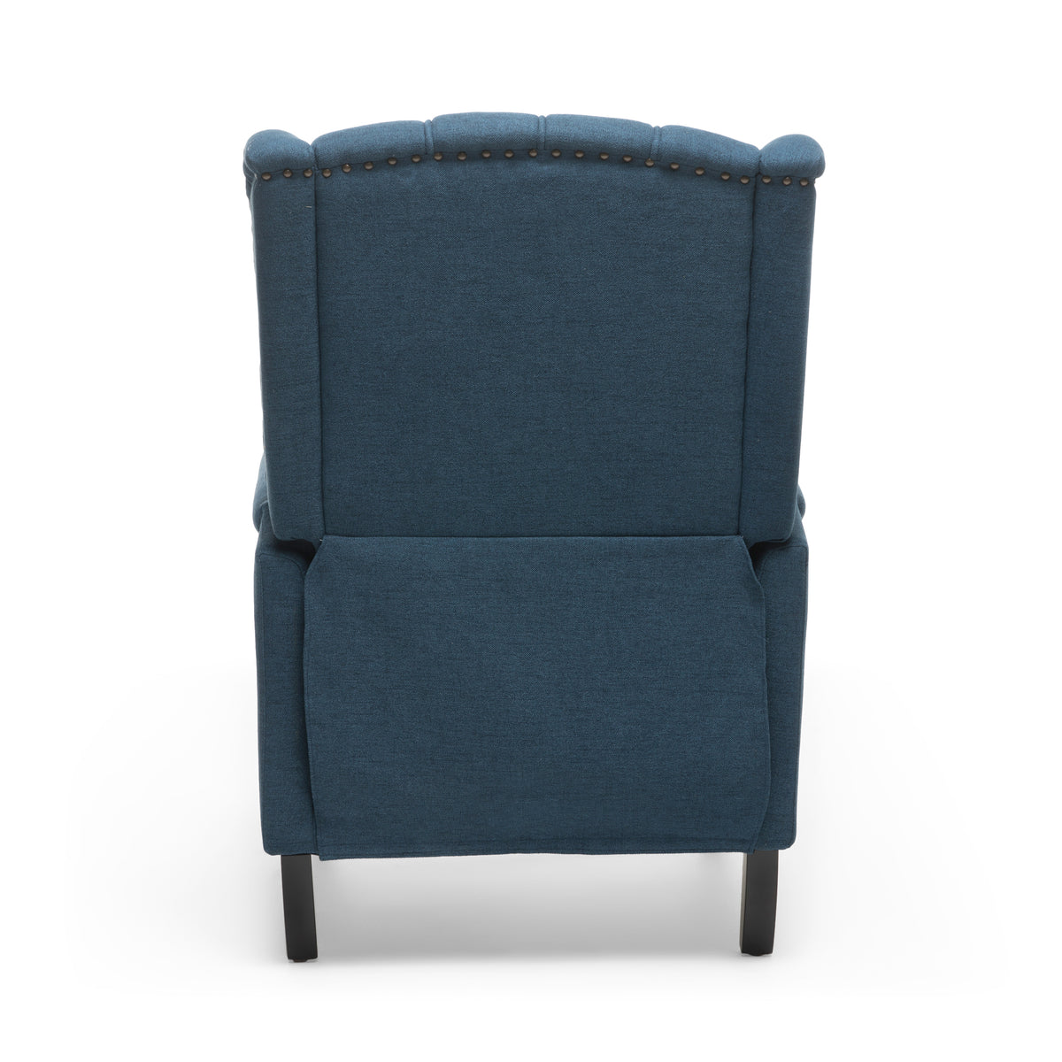 Dark Blue Tufted Fabric Arm Chair Recliner Dark Blue Polyester