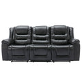 Home Theater Recliner Set Manual Recliner Chair With Wide Armrest, Two Built In Cup Holders For Living Room,Bedroom, Black Old Sku:Sg000760Aab Black Foam Pu Leather